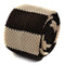 cream and brown striped skinny knitted tie